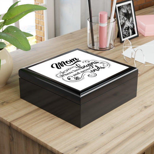 Mom Where Love Begins Decorative Keepsake Box