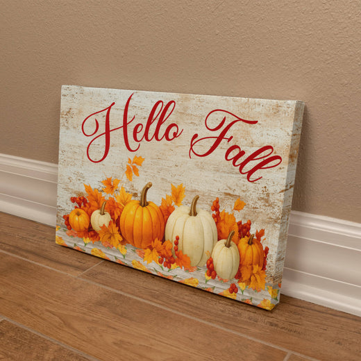Hello Fall Wrapped Canvas