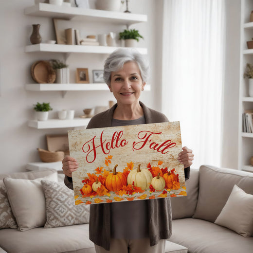 Hello Fall Wrapped Canvas