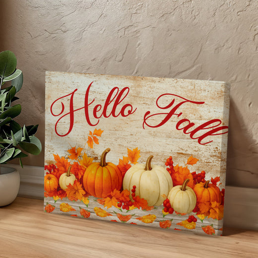 Hello Fall Wrapped Canvas