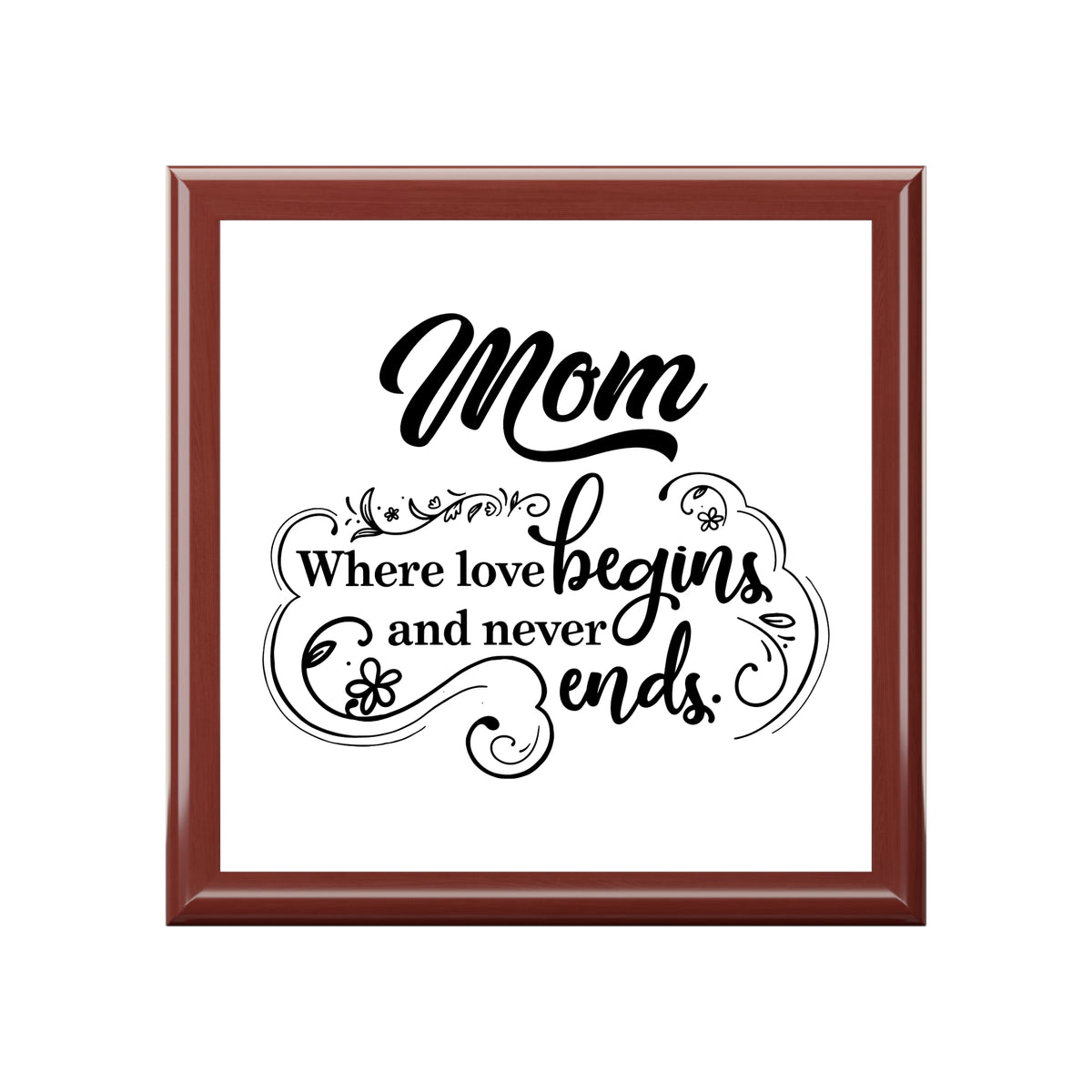 Mom Where Love Begins Decorative Keepsake Box