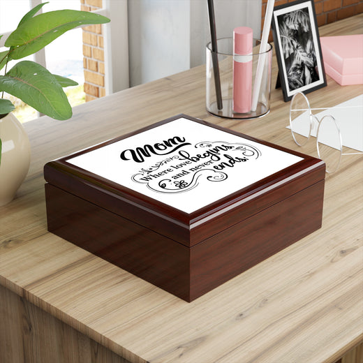 Mom Where Love Begins Decorative Keepsake Box