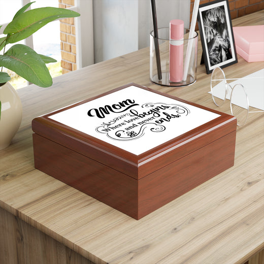 Mom Where Love Begins Decorative Keepsake Box