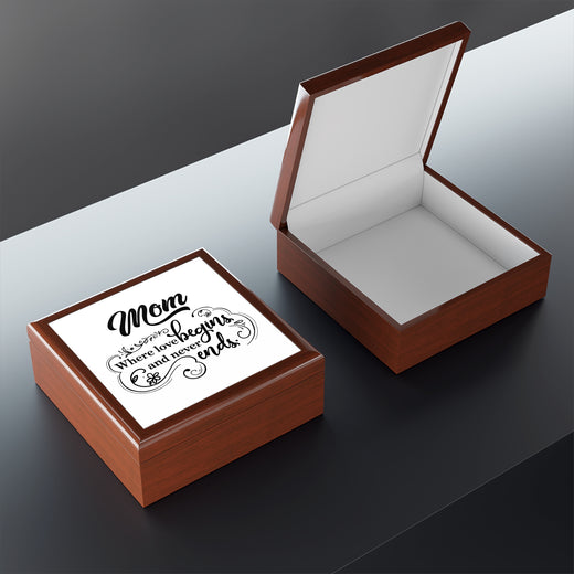 Mom Where Love Begins Decorative Keepsake Box