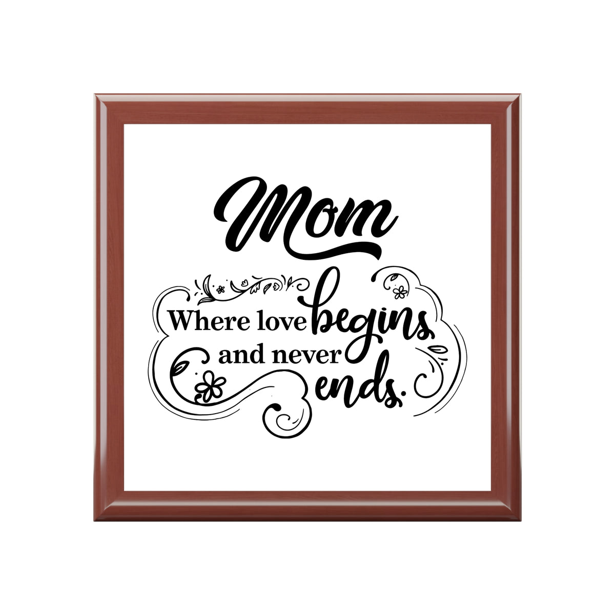 Mom Where Love Begins Decorative Keepsake Box