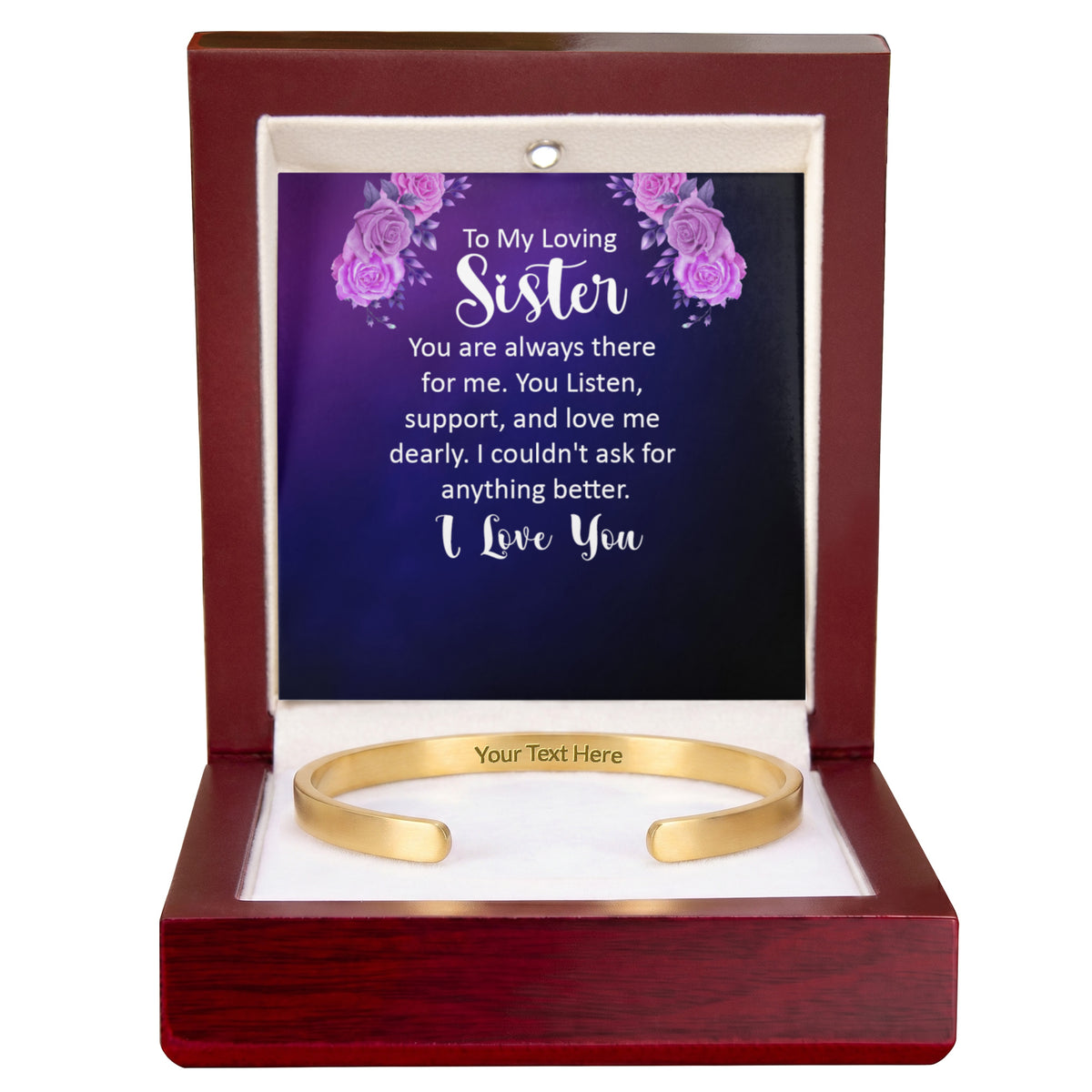 To My Sister  Custom Engraved Cuff Bracelet