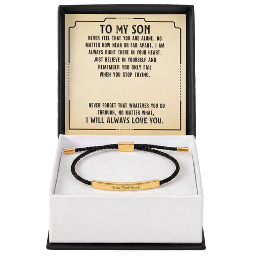 To My Son Custom Engraved Bar Bracelet