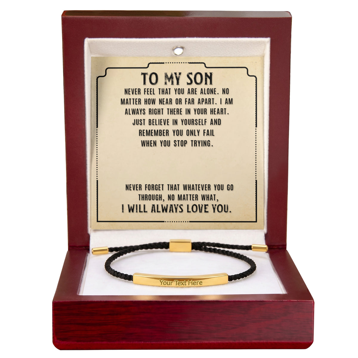 To My Son Custom Engraved Bar Bracelet