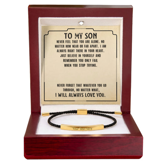 To My Son Custom Engraved Bar Bracelet