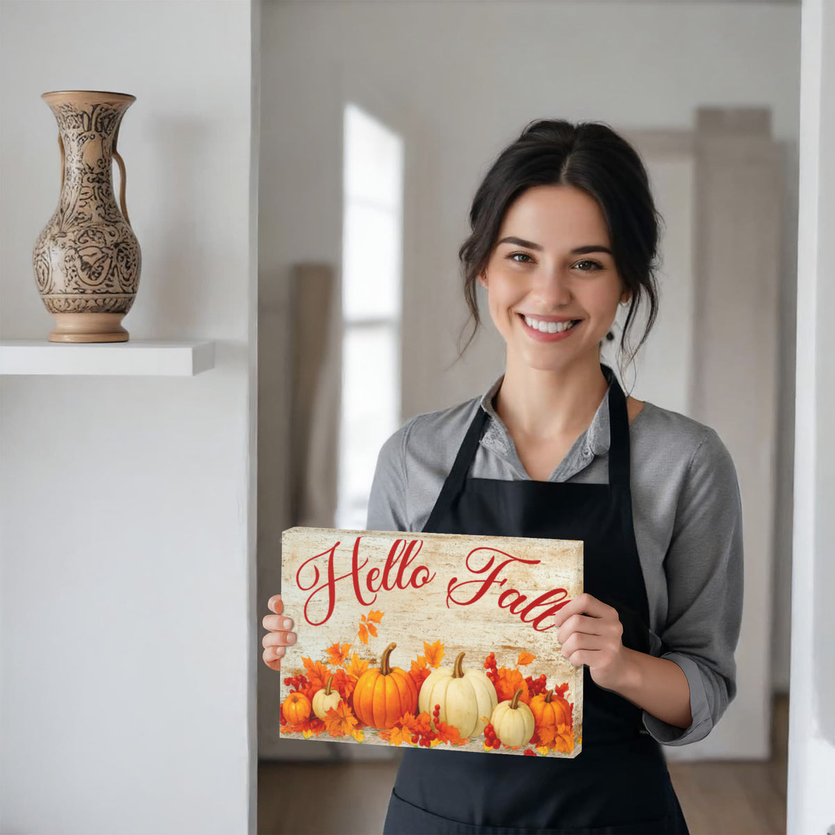 Hello Fall Wrapped Canvas