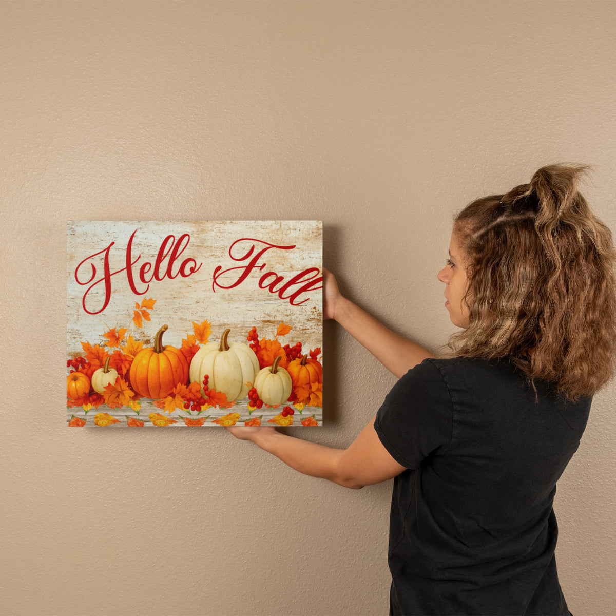 Hello Fall Wrapped Canvas