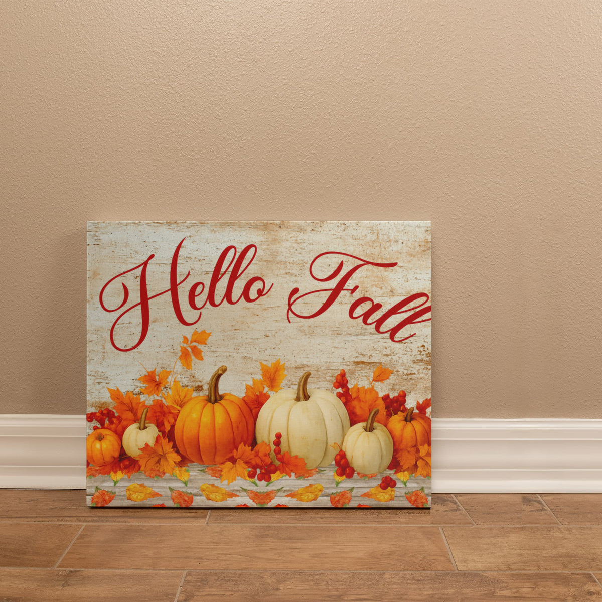 Hello Fall Wrapped Canvas