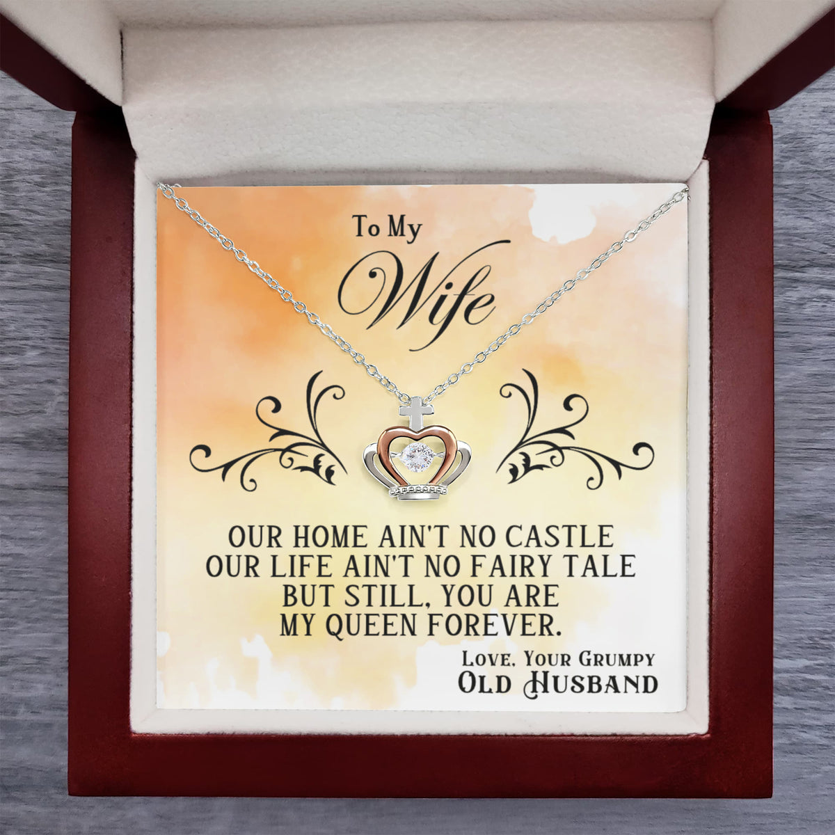 To My Wife My Queen Crown Pendant